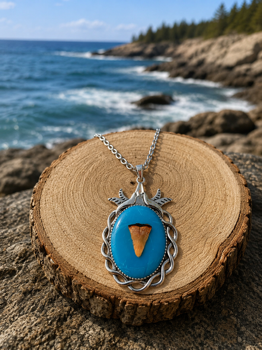 Lobster Notch Necklace Blue
